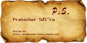 Pratscher Sára névjegykártya